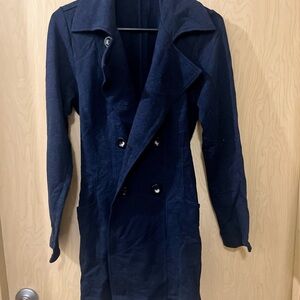 CAbi Blue Trench Coat Classic Tailored Design